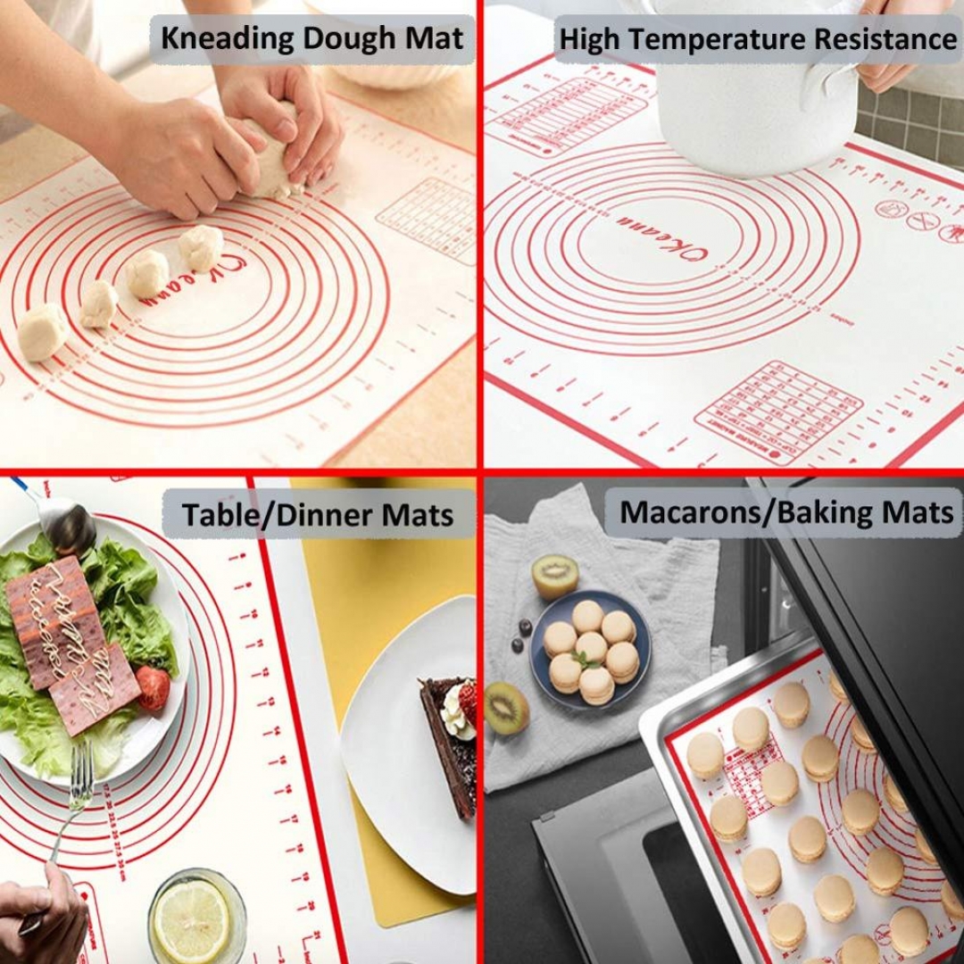 Large Silicone Thick Baking Mat with Measurement Fondant FEJJ MALL
