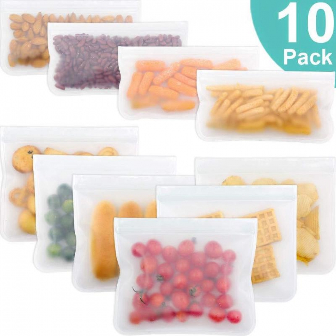 Reusable Silicone Leakproof Food Storage Ziplock Bag FEJJ MALL